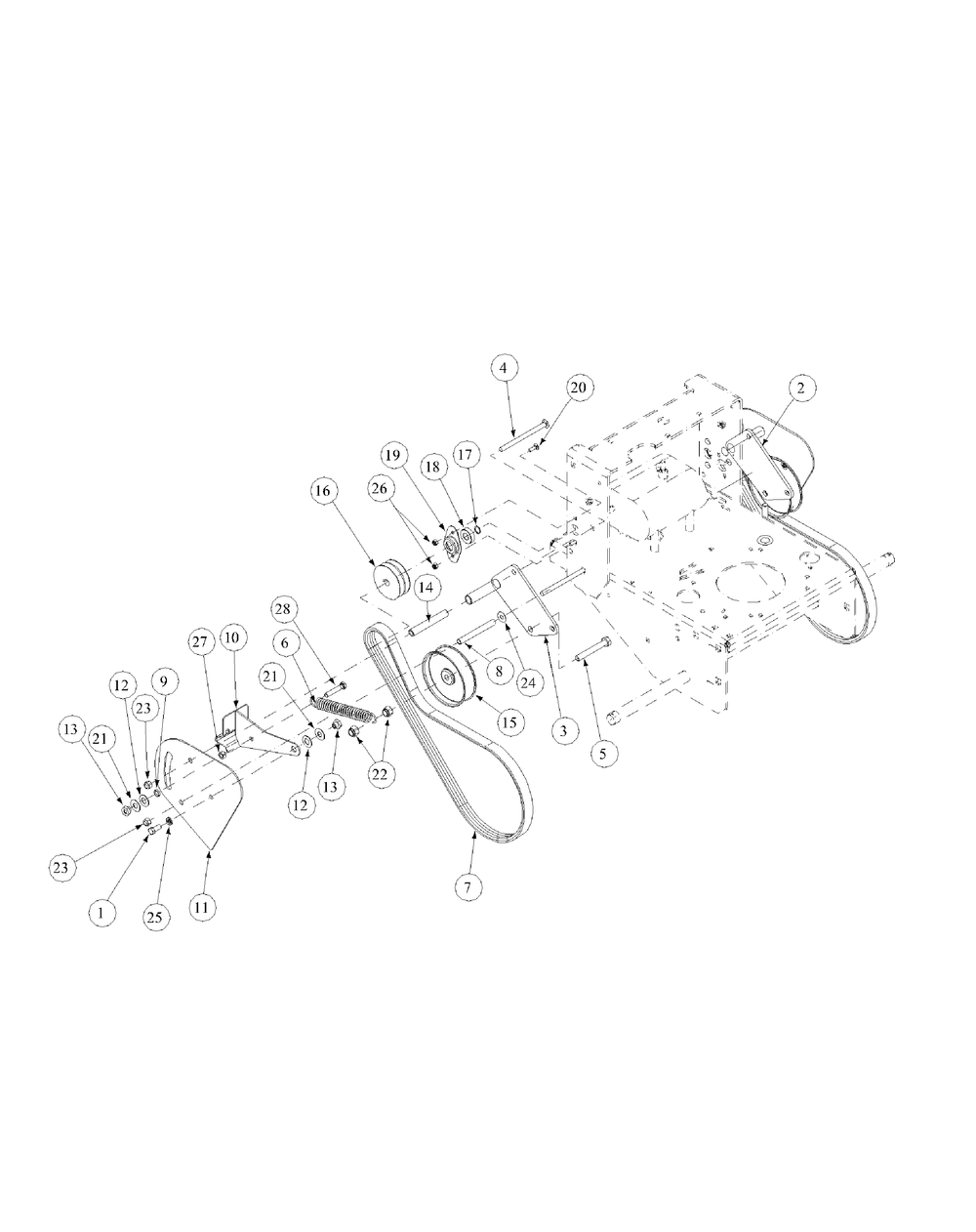 Vari-Touch Drive Assembly Diagram and Parts List for G1752 55AE224T150-WAM Cub Cadet Lawn Mower